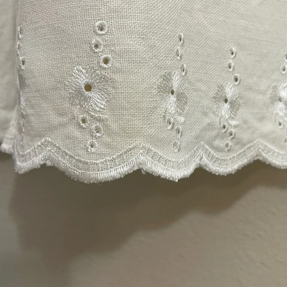 Edward 100% Irish Linen White Embroidered Skirt size 10 - Picture 3 of 5